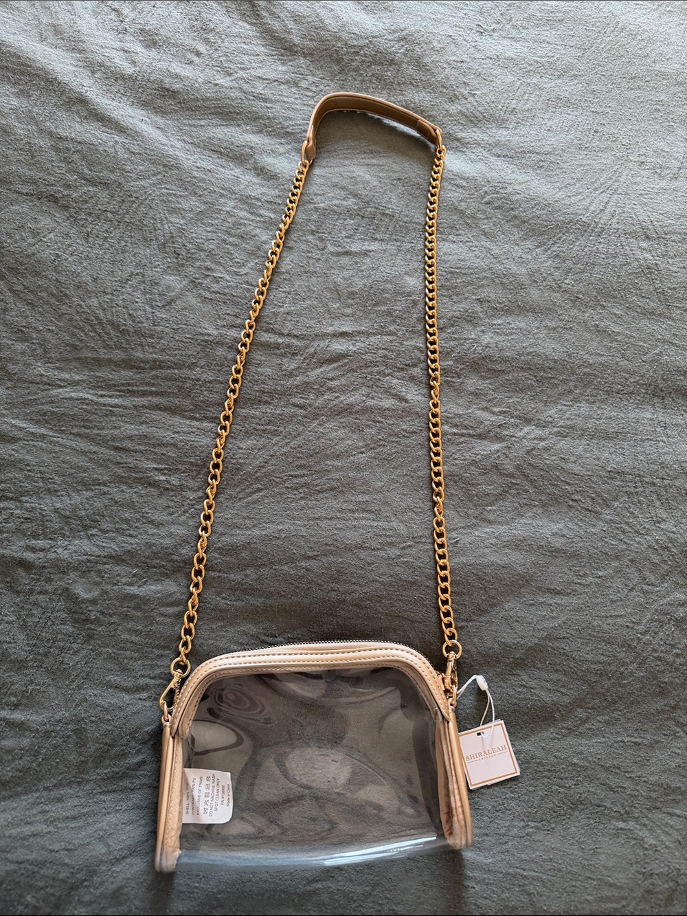 NWT Shiraleah Gold Taylor Clear Crossbody Bag